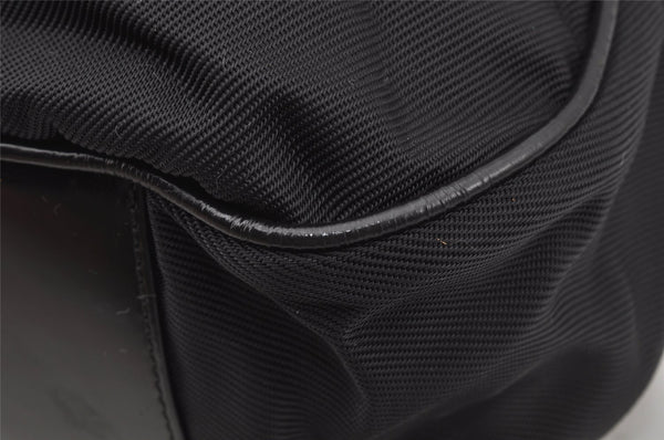 Authentic GUCCI Bamboo 2Way Shoulder Tote Bag Nylon Leather Black 0186J