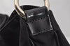 Authentic GUCCI Bamboo 2Way Shoulder Tote Bag Nylon Leather Black 0186J