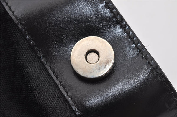 Authentic GUCCI Bamboo 2Way Shoulder Tote Bag Nylon Leather Black 0186J