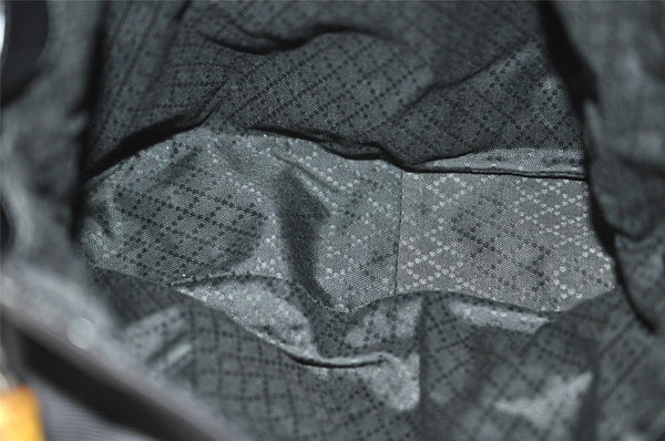 Authentic GUCCI Bamboo 2Way Shoulder Tote Bag Nylon Leather Black 0186J