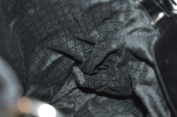 Authentic GUCCI Bamboo 2Way Shoulder Tote Bag Nylon Leather Black 0186J