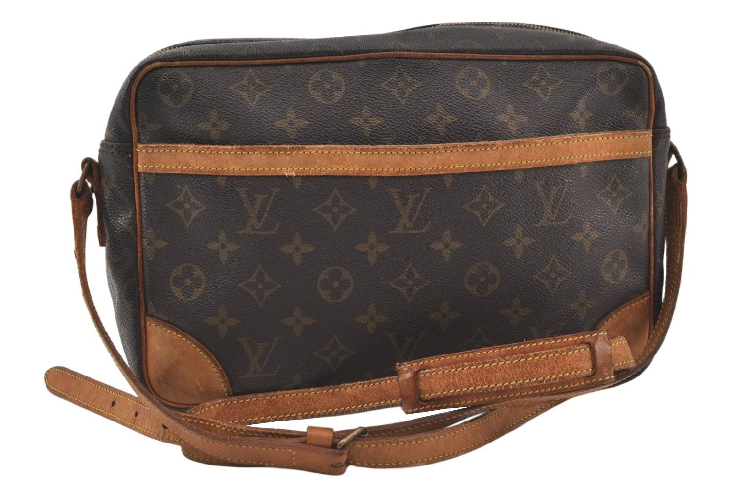 Authentic Louis Vuitton Monogram Trocadero 30 Shoulder Cross Bag M51272 LV 0186K