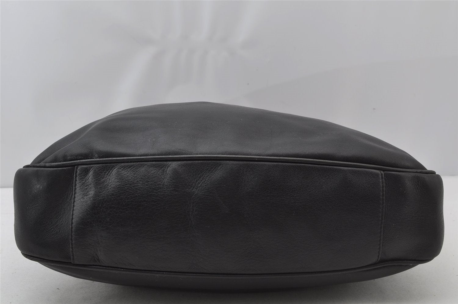 Authentic GUCCI Vintage Bamboo 2Way Shoulder Hand Bag Leather Black Junk 0187J