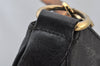Authentic GUCCI Vintage Bamboo 2Way Shoulder Hand Bag Leather Black Junk 0187J