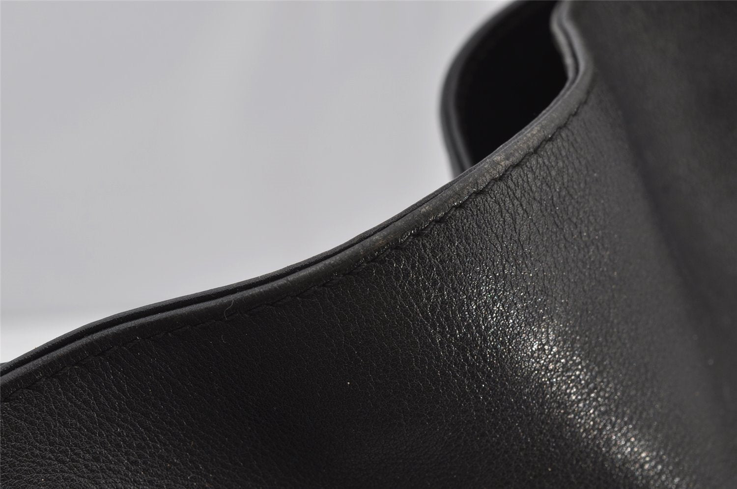 Authentic GUCCI Vintage Bamboo 2Way Shoulder Hand Bag Leather Black Junk 0187J