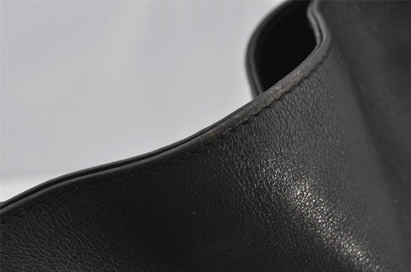 Authentic GUCCI Vintage Bamboo 2Way Shoulder Hand Bag Leather Black Junk 0187J