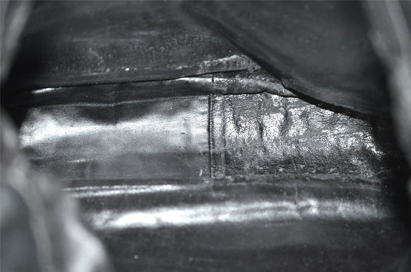 Authentic GUCCI Vintage Bamboo 2Way Shoulder Hand Bag Leather Black Junk 0187J