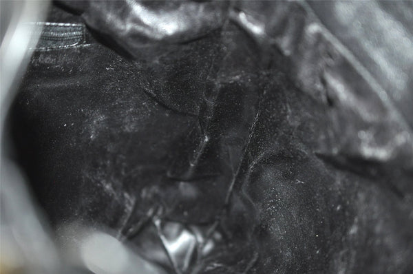 Authentic GUCCI Vintage Bamboo 2Way Shoulder Hand Bag Leather Black Junk 0187J