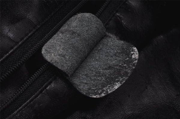 Authentic GUCCI Vintage Bamboo 2Way Shoulder Hand Bag Leather Black Junk 0187J