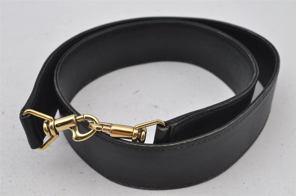 Authentic GUCCI Vintage Bamboo 2Way Shoulder Hand Bag Leather Black Junk 0187J