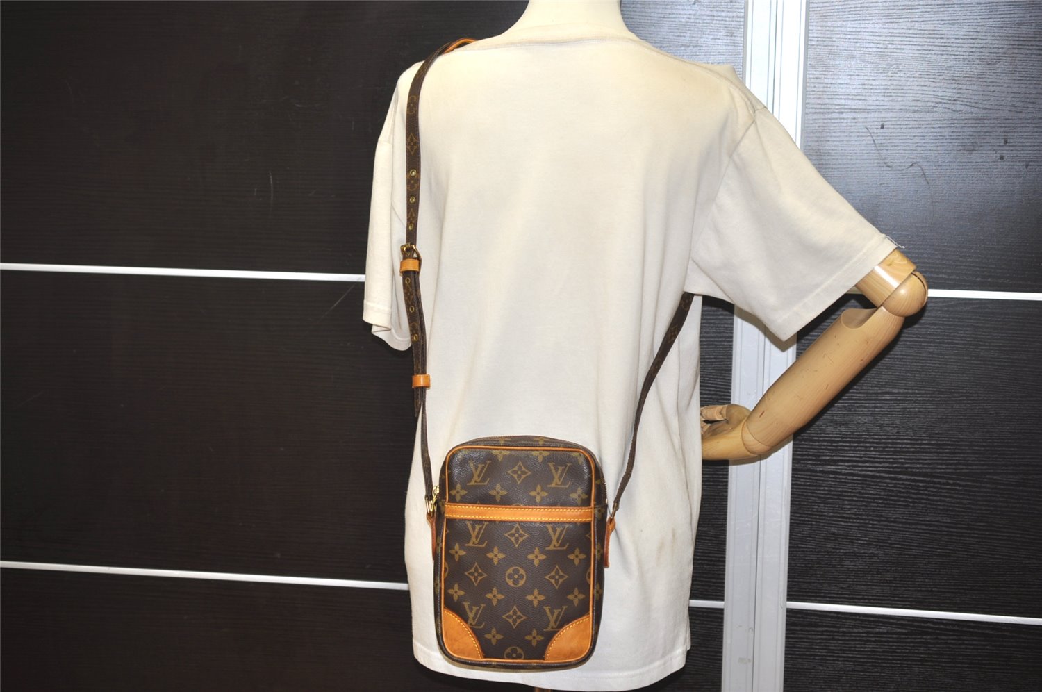 Authentic Louis Vuitton Monogram Danube Shoulder Cross Body Bag M45266 LV 0187K