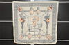 Authentic HERMES Carre 90 Scarf "FEUX DE ROUTE" Silk White 0188J