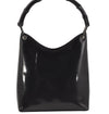 Authentic GUCCI Vintage Bamboo Shoulder Hand Bag Purse Enamel Black Junk 0189J