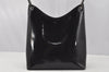 Authentic GUCCI Vintage Bamboo Shoulder Hand Bag Purse Enamel Black Junk 0189J