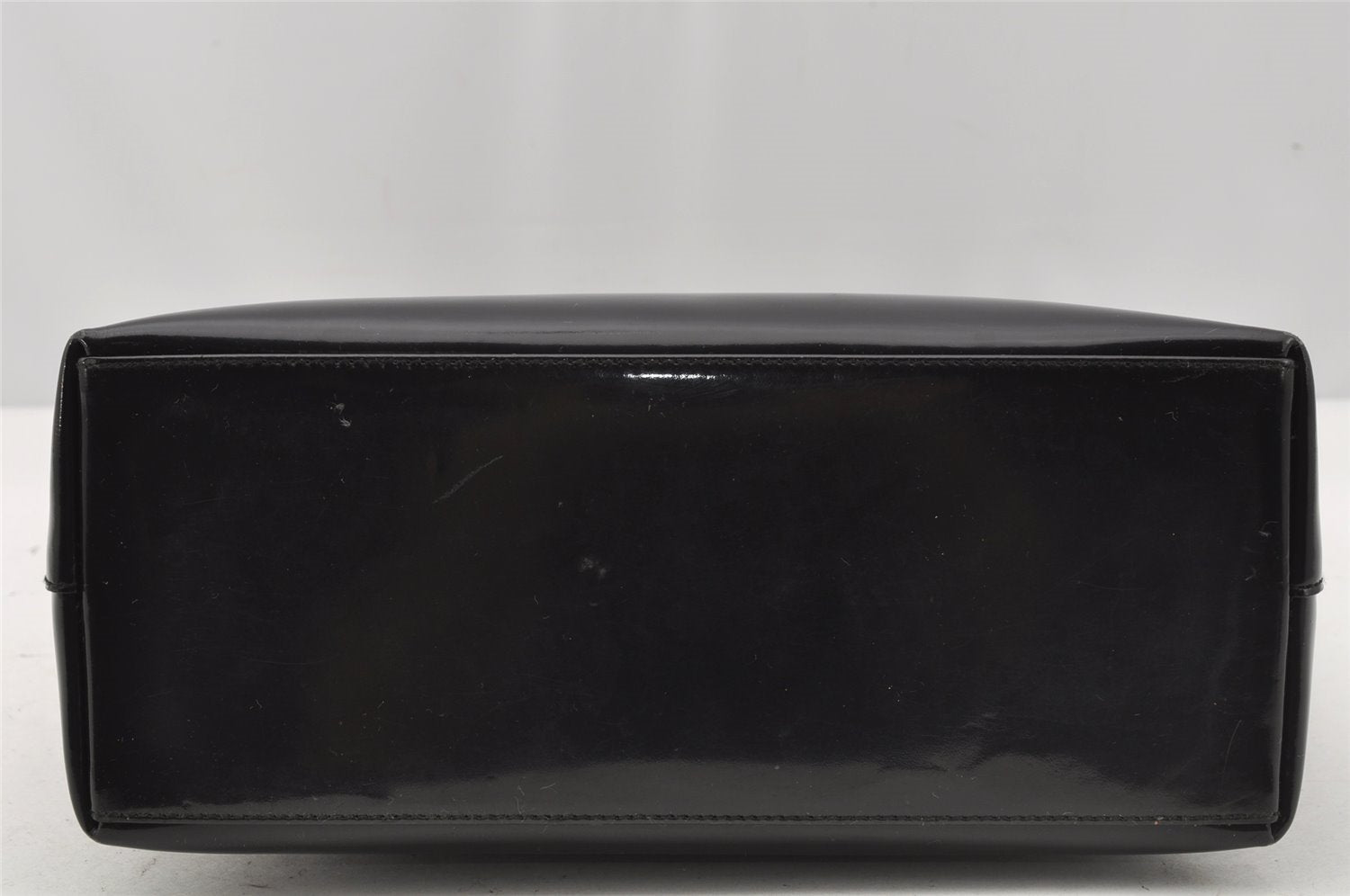 Authentic GUCCI Vintage Bamboo Shoulder Hand Bag Purse Enamel Black Junk 0189J