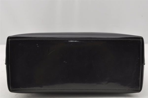 Authentic GUCCI Vintage Bamboo Shoulder Hand Bag Purse Enamel Black Junk 0189J