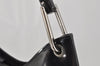 Authentic GUCCI Vintage Bamboo Shoulder Hand Bag Purse Enamel Black Junk 0189J