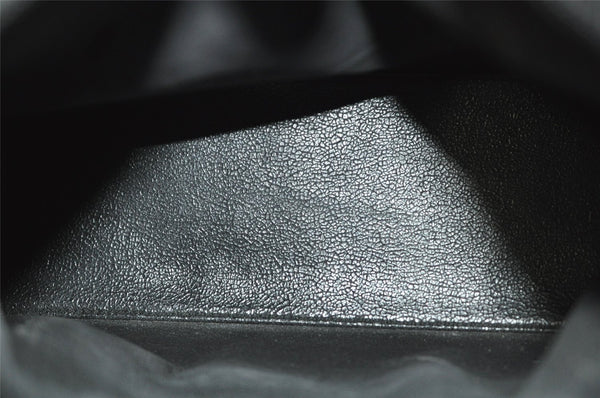 Authentic GUCCI Vintage Bamboo Shoulder Hand Bag Purse Enamel Black Junk 0189J