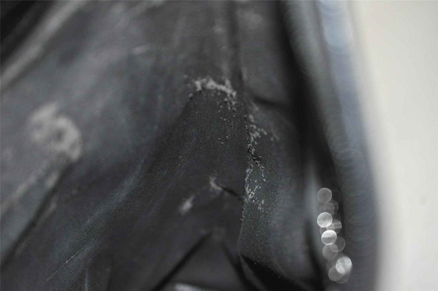 Authentic GUCCI Vintage Bamboo Shoulder Hand Bag Purse Enamel Black Junk 0189J