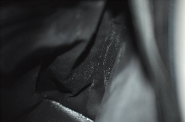 Authentic GUCCI Vintage Bamboo Shoulder Hand Bag Purse Enamel Black Junk 0189J