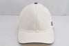 Authentic GUCCI Vintage Sherry Line Cap Canvas Leather Size M White 0189K