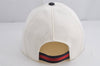 Authentic GUCCI Vintage Sherry Line Cap Canvas Leather Size M White 0189K