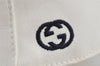 Authentic GUCCI Vintage Sherry Line Cap Canvas Leather Size M White 0189K