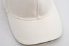 Authentic GUCCI Vintage Sherry Line Cap Canvas Leather Size M White 0189K