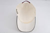 Authentic GUCCI Vintage Sherry Line Cap Canvas Leather Size M White 0189K