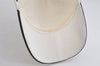 Authentic GUCCI Vintage Sherry Line Cap Canvas Leather Size M White 0189K