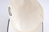 Authentic GUCCI Vintage Sherry Line Cap Canvas Leather Size M White 0189K