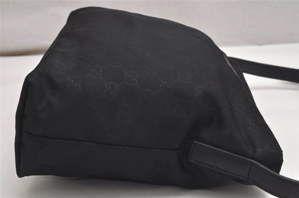 Authentic GUCCI Shoulder Cross Body Bag GG Nylon Leather 314529 Black 0190K