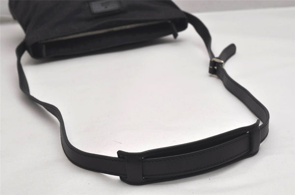 Authentic GUCCI Shoulder Cross Body Bag GG Nylon Leather 314529 Black 0190K