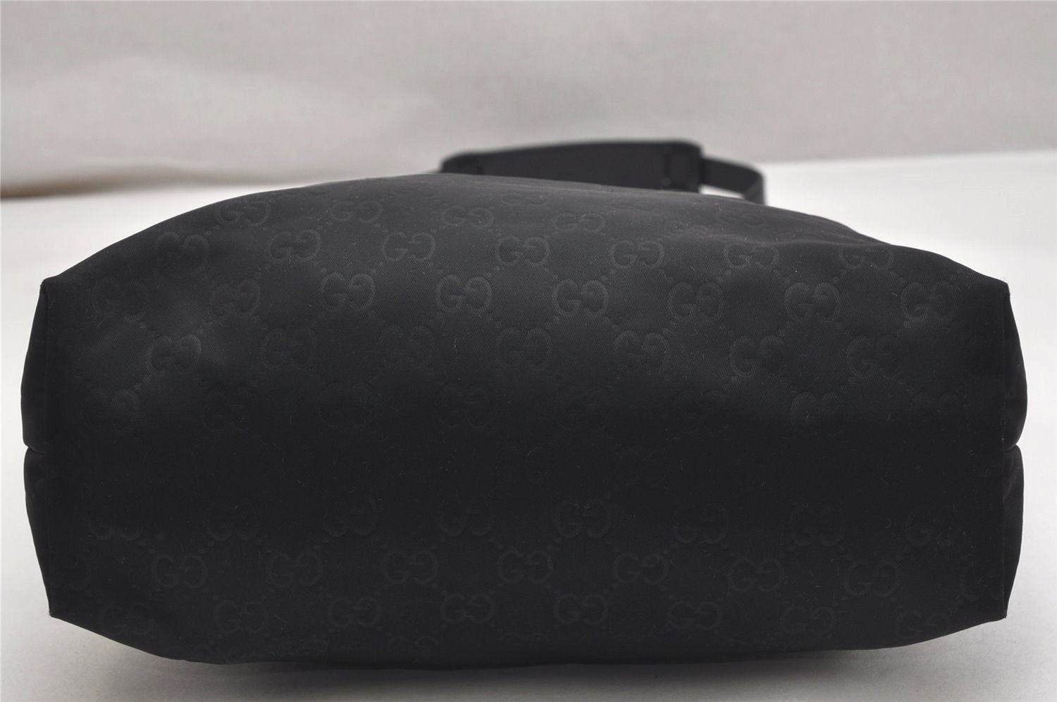 Authentic GUCCI Shoulder Cross Body Bag GG Nylon Leather 314529 Black 0190K