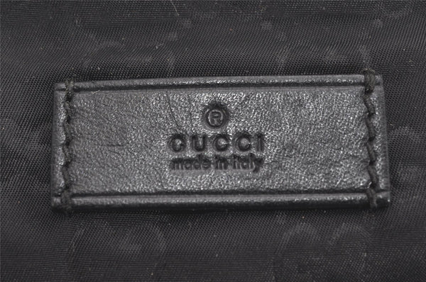 Authentic GUCCI Shoulder Cross Body Bag GG Nylon Leather 314529 Black 0190K