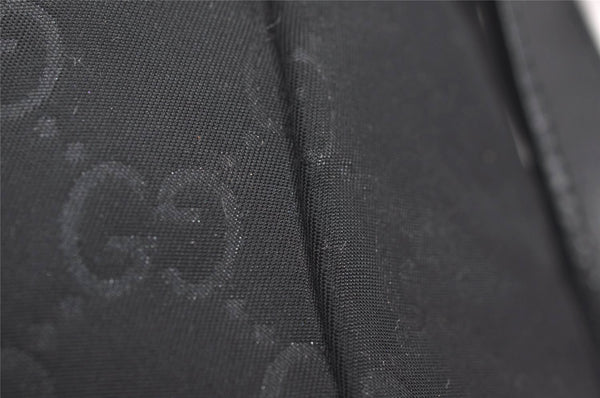 Authentic GUCCI Shoulder Cross Body Bag GG Nylon Leather 314529 Black 0190K