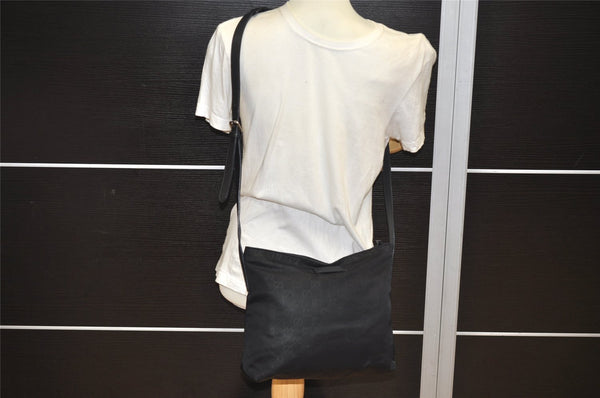 Authentic GUCCI Shoulder Cross Body Bag GG Nylon Leather 314529 Black 0190K