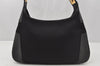 Authentic Salvatore Ferragamo Canvas Leather Shoulder Hand Bag Purse Black 0191J