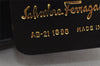 Authentic Salvatore Ferragamo Canvas Leather Shoulder Hand Bag Purse Black 0191J