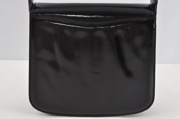 Authentic GUCCI Vintage Shoulder Cross Body Bag Purse Enamel Black 0192J