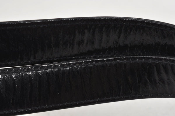 Authentic GUCCI Vintage Shoulder Cross Body Bag Purse Enamel Black 0192J