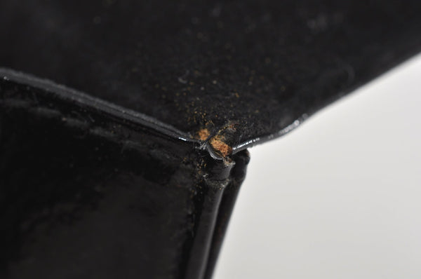 Authentic GUCCI Vintage Shoulder Cross Body Bag Purse Enamel Black 0192J