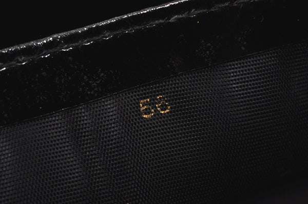 Authentic GUCCI Vintage Shoulder Cross Body Bag Purse Enamel Black 0192J