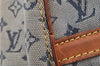 Authentic Louis Vuitton Monogram Mini Marie Shoulder Bag Blue M92003 LV 0193J