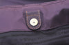 Authentic PRADA Ribbon Nylon Tessuto Saffiano Leather Tote Bag Purple 0193K