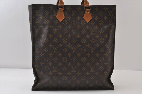 Authentic Louis Vuitton Monogram Sac Plat Hand Tote Bag M51140 LV 0197J