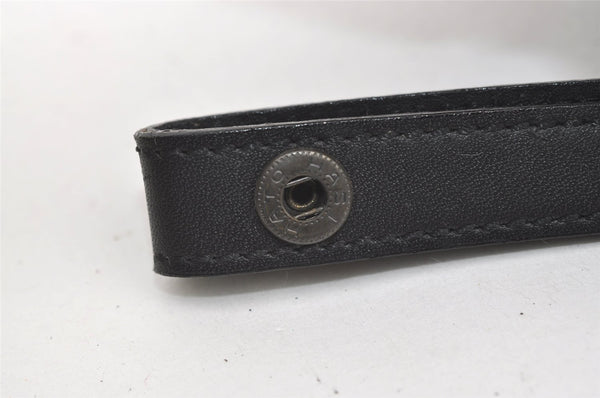 Authentic Burberrys Vintage Leather Clutch Hand Bag Purse Black 0197K