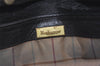 Authentic Burberrys Vintage Leather Clutch Hand Bag Purse Black 0197K