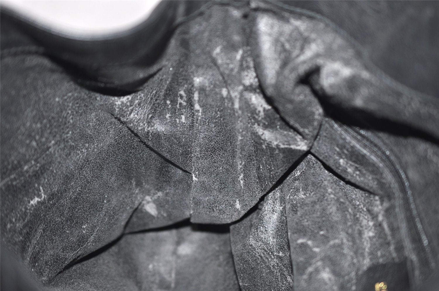 Authentic GUCCI Vintage Bamboo 2Way Shoulder Tote Bag Leather Black Junk 0198I