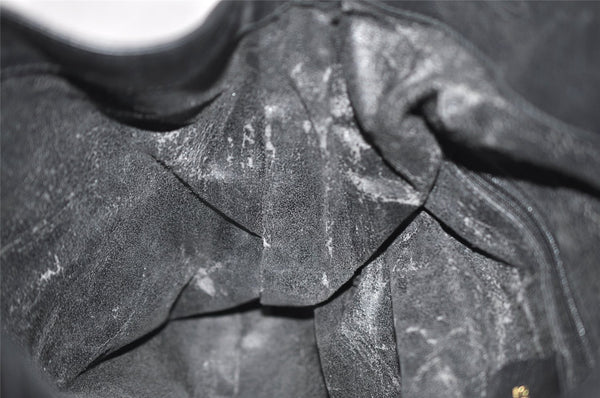 Authentic GUCCI Vintage Bamboo 2Way Shoulder Tote Bag Leather Black Junk 0198I